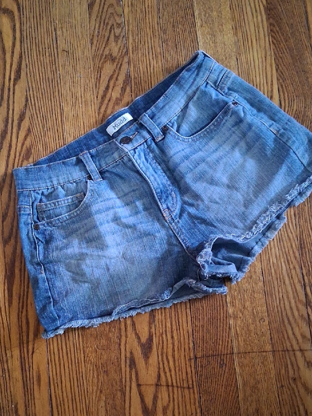 Mudd Light Blue Denim Shorts with Contrast Stitching